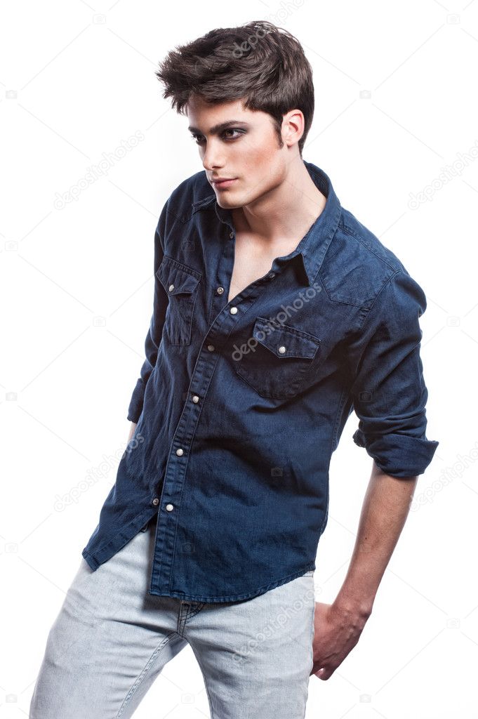 Fashion shoot with male model Stock Photo by ©PicterArt 9833283