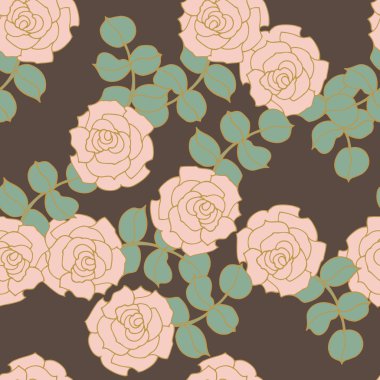 Rose seampless background gray clipart