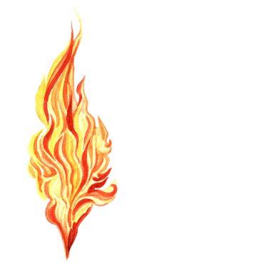 Fire_element for design_watercolor clipart