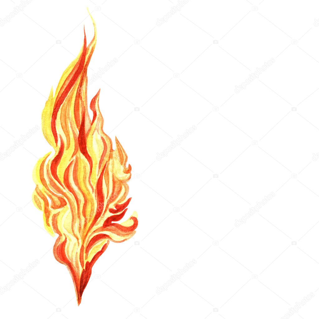 Fire_element for design_watercolor