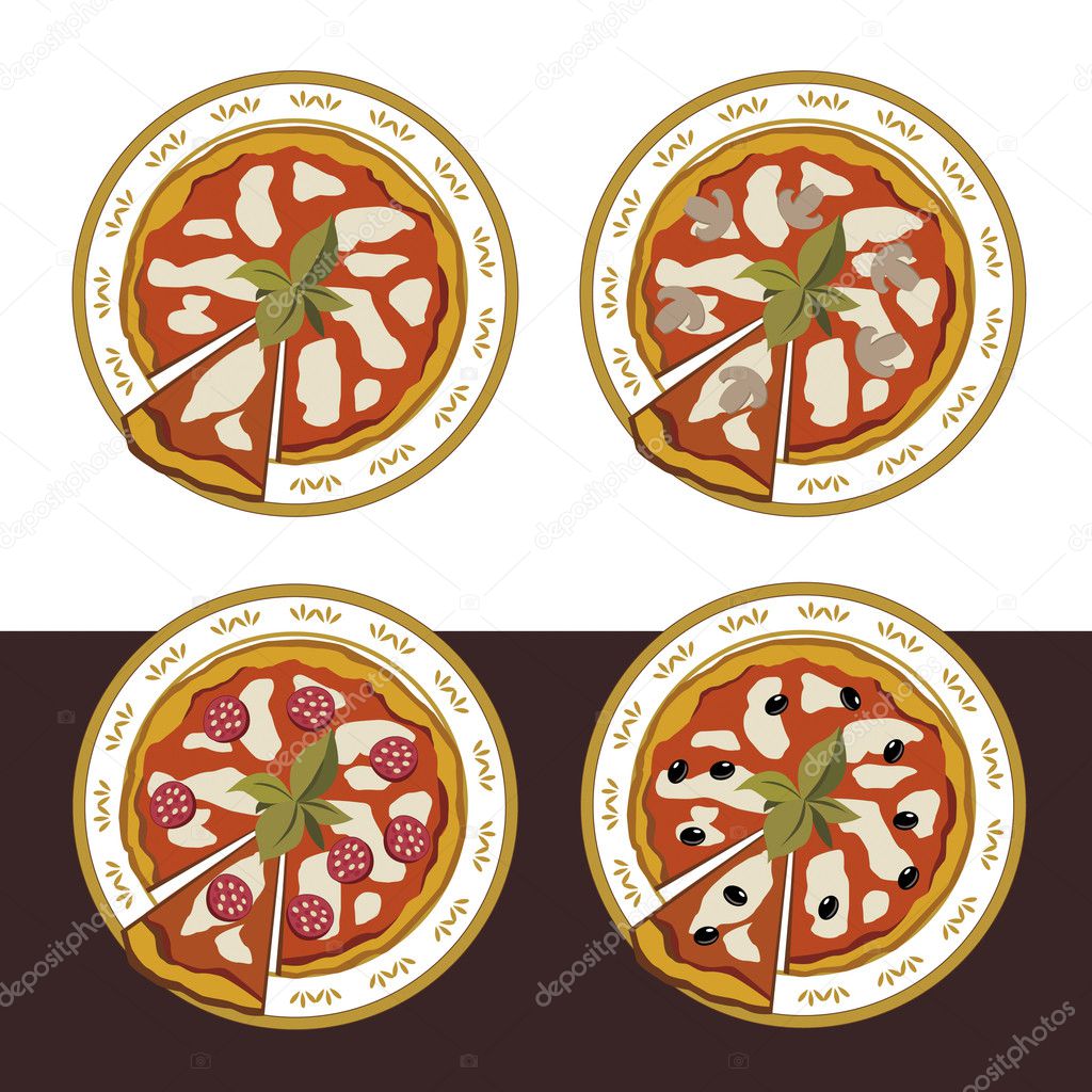 Set of pizza