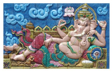 The image of Ganesha with bright colors clipart