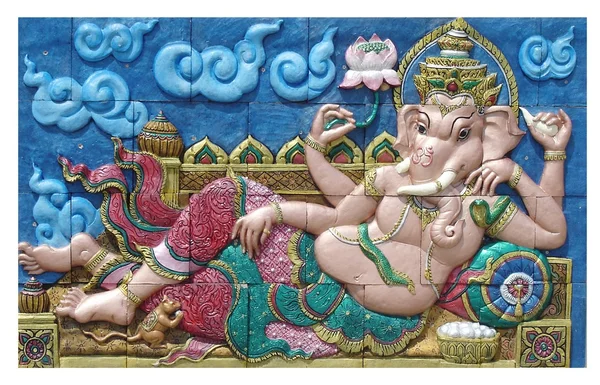 A imagem de Ganesha com cores brilhantes — Fotografia de Stock