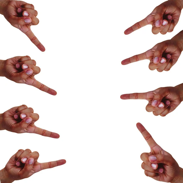 Símbolo conceitual da mão masculina apontando — Fotografia de Stock