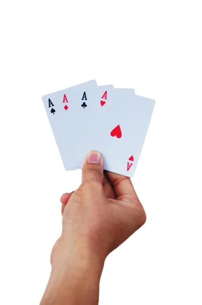 stock image Playing cards in hand