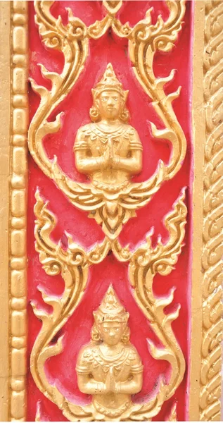Buddhist art stucco on wall — Stock Photo, Image