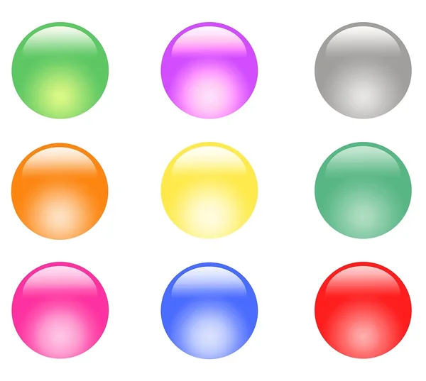 Coleção de botão de 9 colorido — Fotografia de Stock