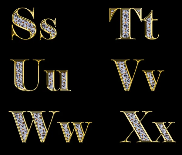 Pırlantalı altın alfabesi — Stok fotoğraf