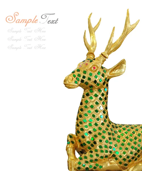 Golden deer in white background — Stock Photo, Image
