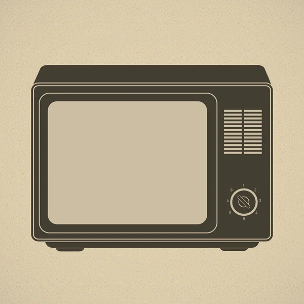 Silhouet van retro tv-toestel — Stockvector