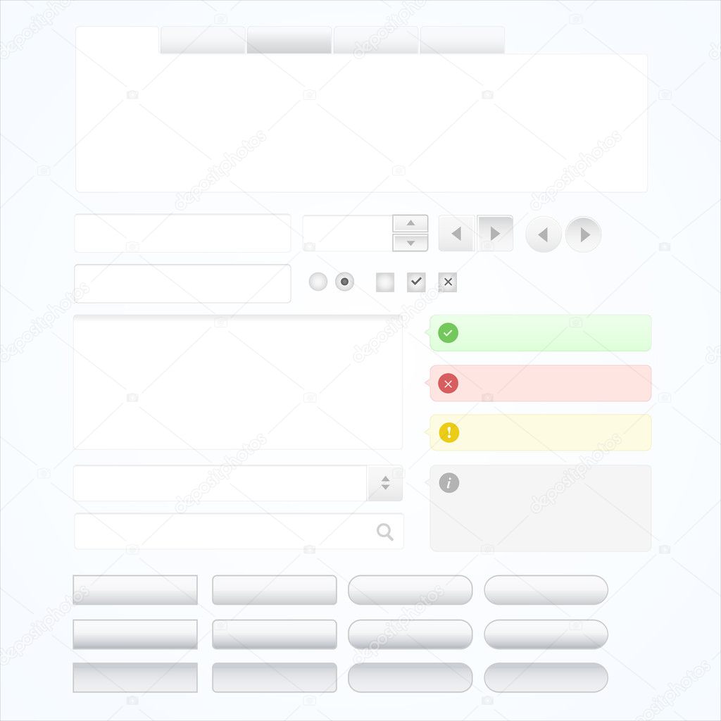 Set of web design elements