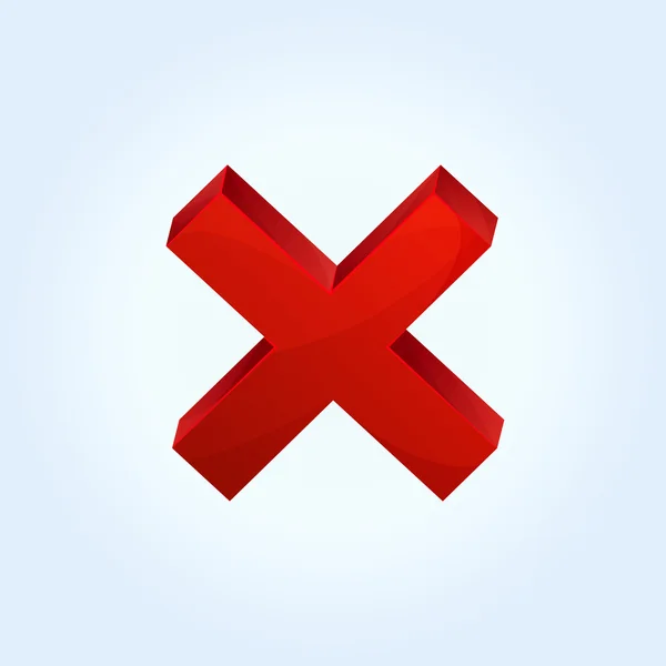 Vector red cross icon — Stock Vector