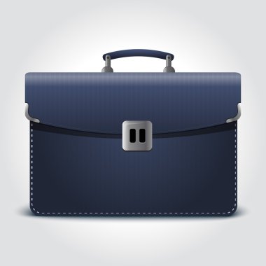 Business blue briefcase on blue clipart