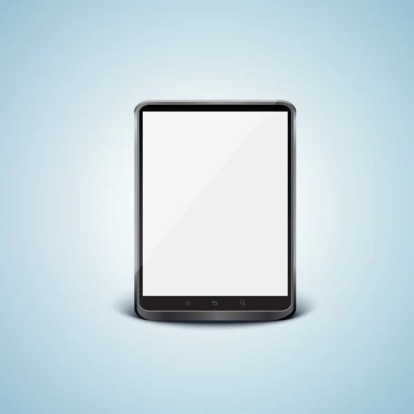 PC tablet vettoriale nero con schermo bianco . — Vettoriale Stock