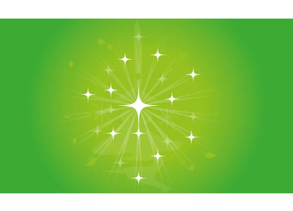 Explosion green stars — Stock Vector