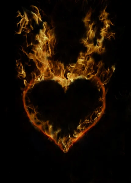 Corazón de fuego — Vector de stock