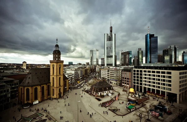 Frankfurt city downtown skyline — Stockfoto