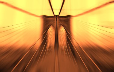 Abstraction of brooklyn bridge sunset clipart