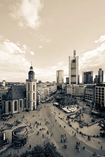 Frankfurt city in sepia — Stock Photo, Image