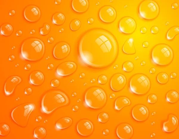 Gotas de agua naranja — Vector de stock