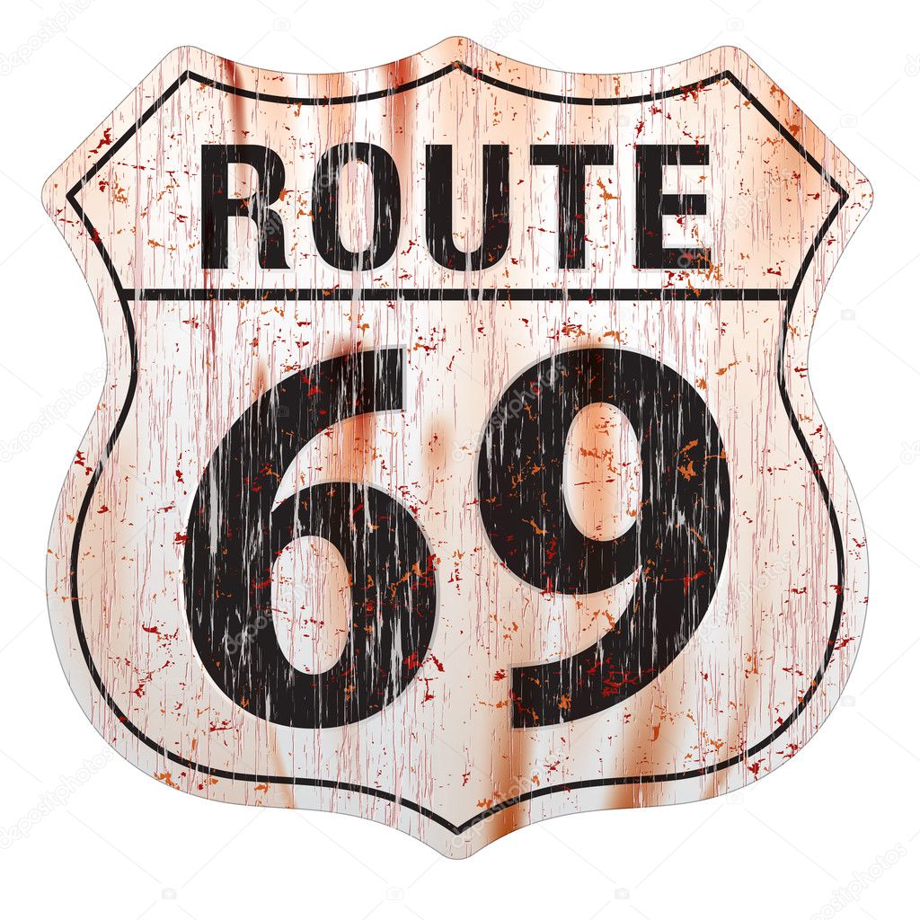 Route Sixty Nine Grunge Sign