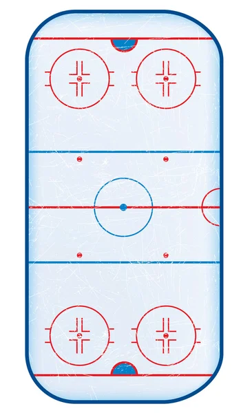 Top view of hockey rink. — Stock Vector