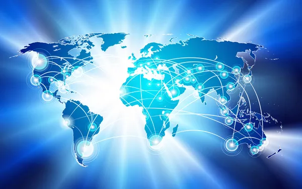 Концепція глобального з'єднання з мережею — стоковий вектор