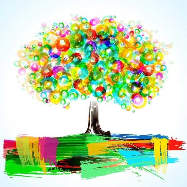 Abstract Painterly Tree — Stock Vector