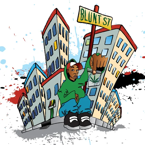 Ghetto Blunt Street — Stock Vector