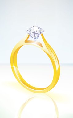 Brilliant diamond engagement ring clipart