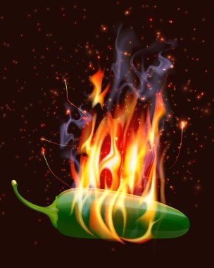 Burning Hot Jelapeno Pepper clipart