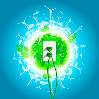 Green Energy Plug Concept clipart