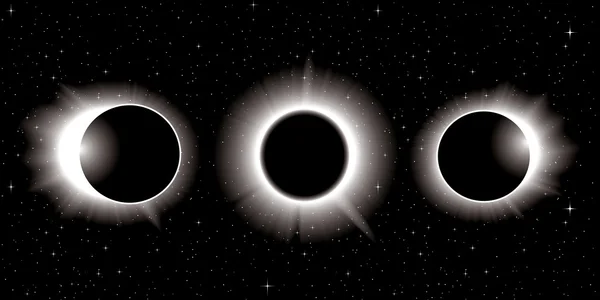 Ilustración del eclipse solar — Vector de stock
