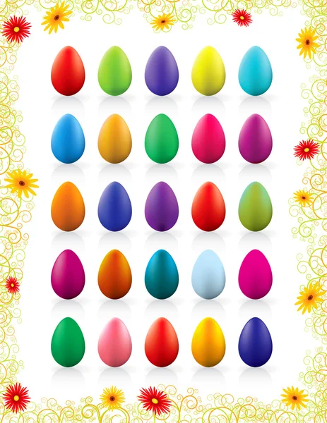 stock vector twenty-five colorful Easter eggs