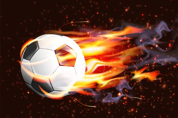Pallone da calcio sul fuoco Illustrazioni Stock Royalty Free