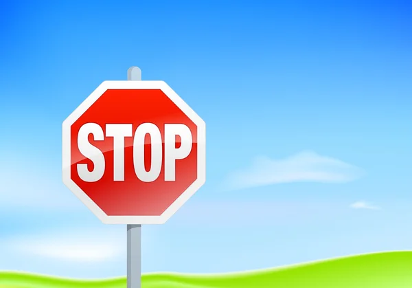Stop Sign Paisagem — Vetor de Stock