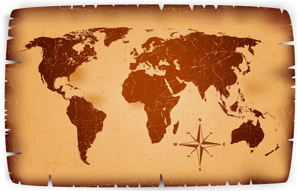 旧的纸制地图 — 图库矢量图片