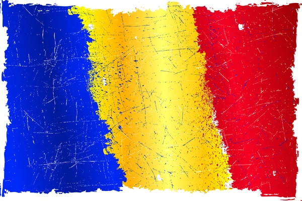 罗马尼亚 grunge 旗 — 图库矢量图片