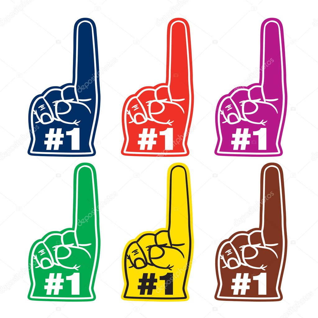 go-team-go-number-one-foam-hand-set-stock-vector-captainprince