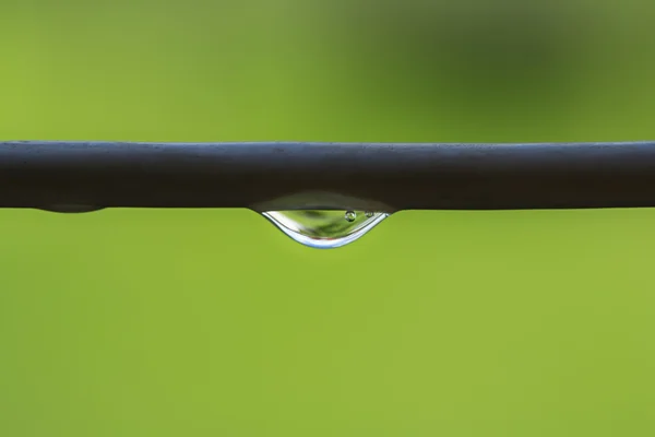 Gota de chuva na linha de lavagem — Fotografia de Stock