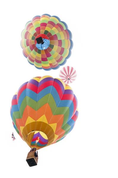 Balões de ar quente coloridos em voo — Fotografia de Stock