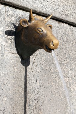 Bull fountain clipart