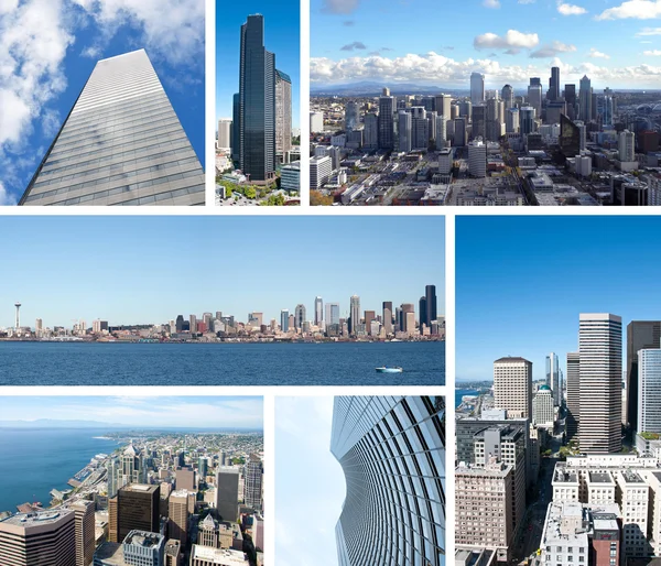Seattle skyscrapers collage — Stock Photo, Image