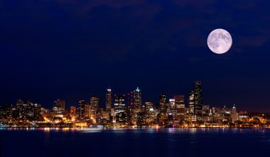 Seattle night view from Hamilton Park clipart