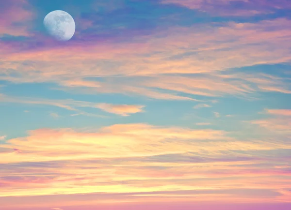 stock image Sunset sky with moon