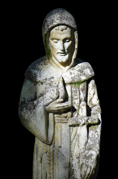 stock image Prayer with bird sculpture on the black background