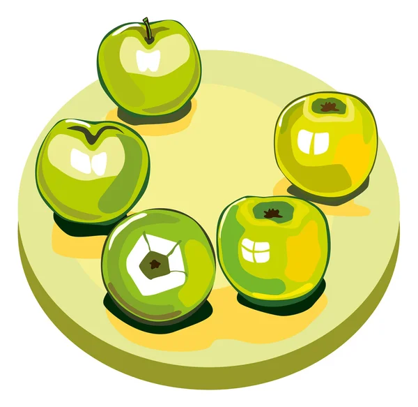 Zielone jabłka — Wektor stockowy