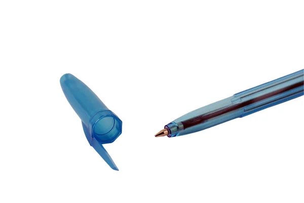 Синяя ручка с колпаком — стоковое фото