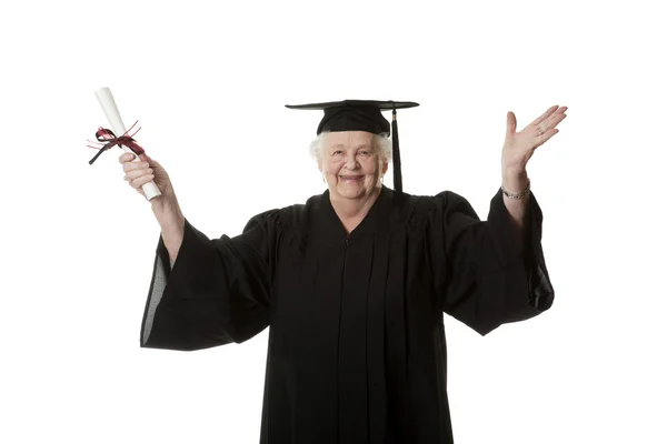 stock image Woman in graduation gown