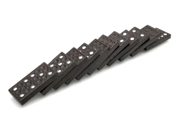 Fallen dominoes. — Stock Photo, Image